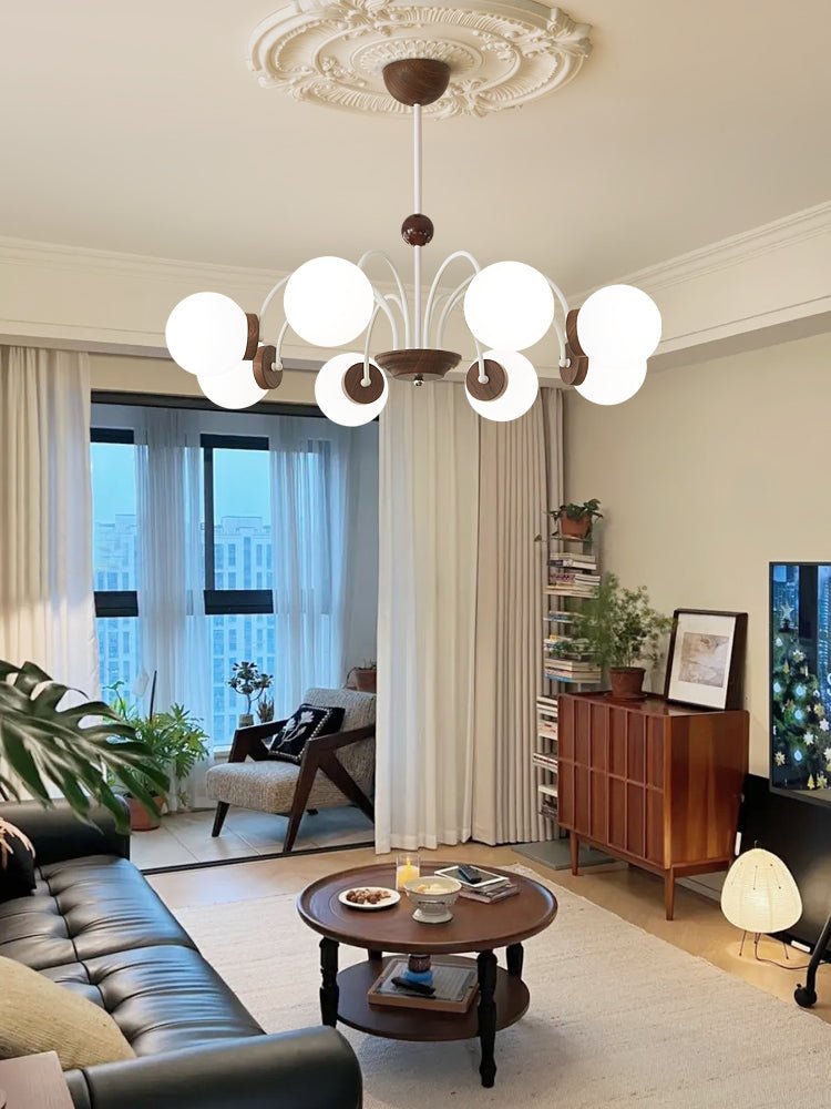 Rinuaine candelabru din lemn și sticlă, contemporan, curbat