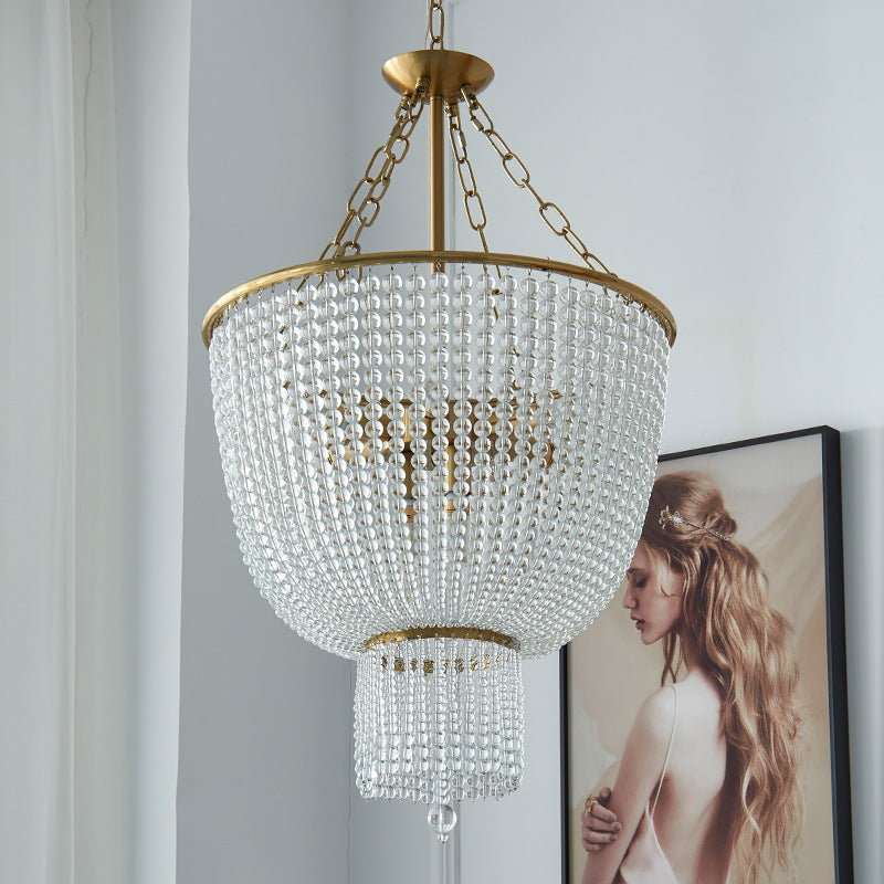 Silva candelabru LED modern cu cristal auriu pentru living/cameră de dormit
