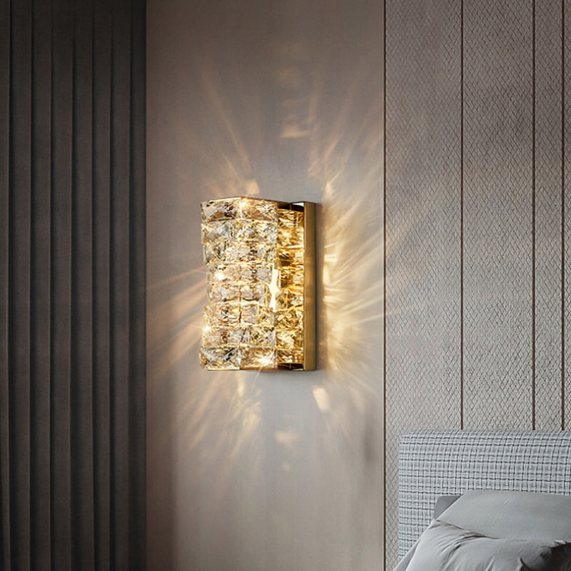Kristy aplică de perete din metal și cristal, modernă, dreptunghiulară, LED, pentru zona oglinzii