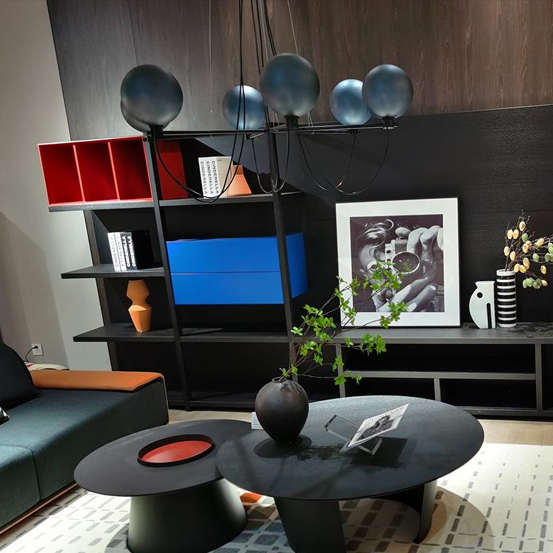 Valentina candelabru modern Nordic din sticlă Sferică, Fum Gri/Albastru