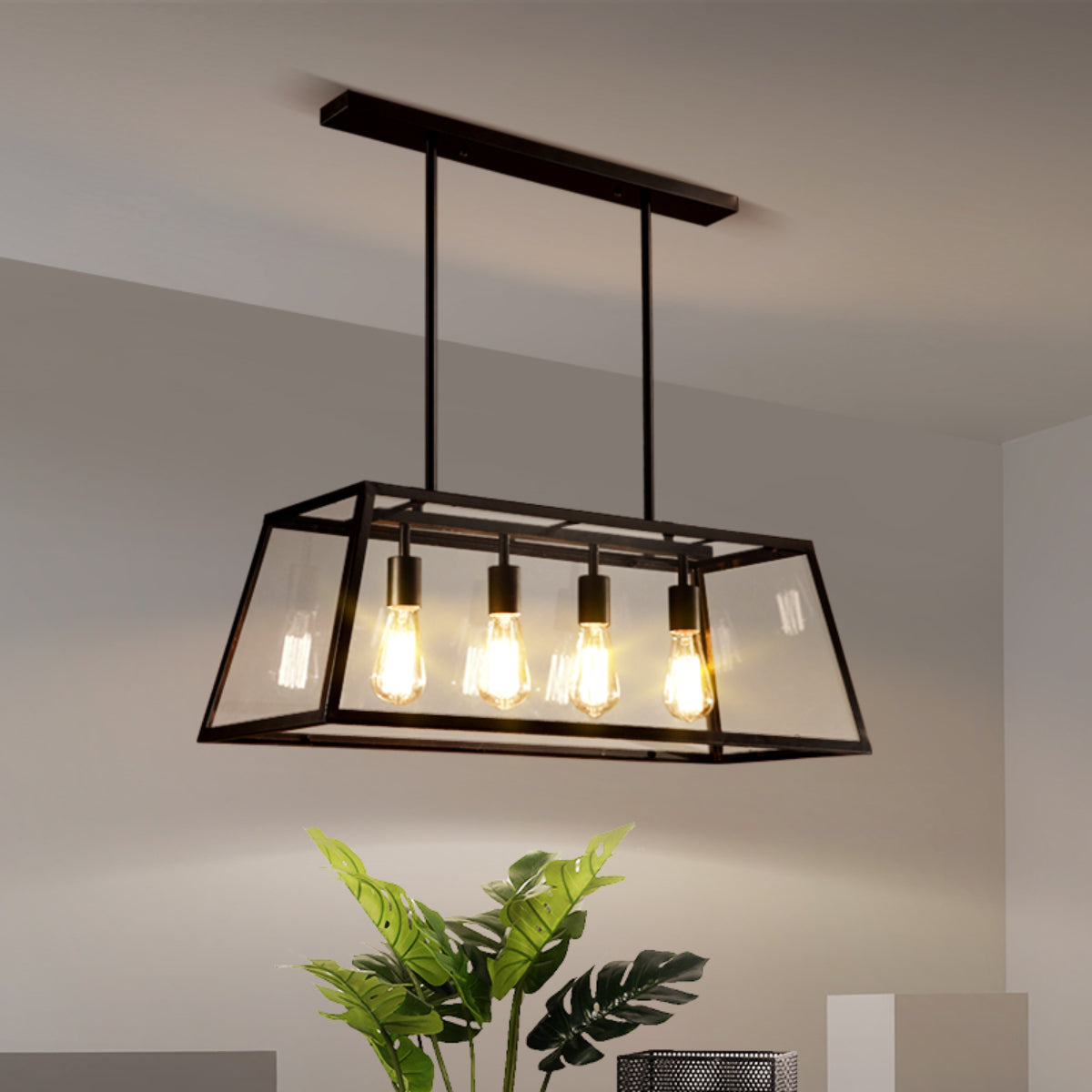 Epoch industrial LED modern lampă suspendată neagră/sticlă metal Bucătărie/dormitor/living