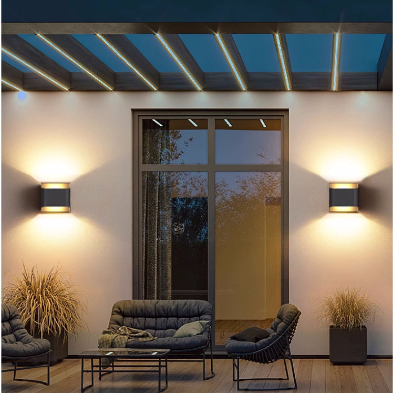 Ray modern Solar Up Down aplică de perete pentru exterior metal negru