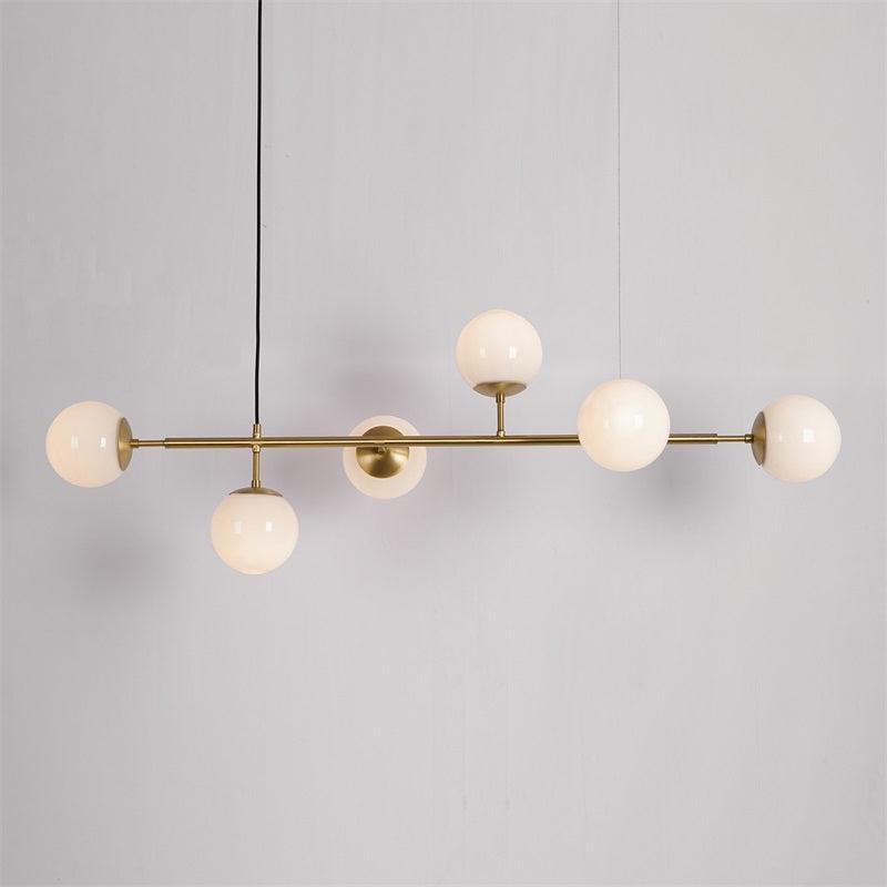 Valentina industrial Long Linear metal Hanging Bubble Multi transparent sticlă Bulb dormitor lampă suspendată din alamă/neagră