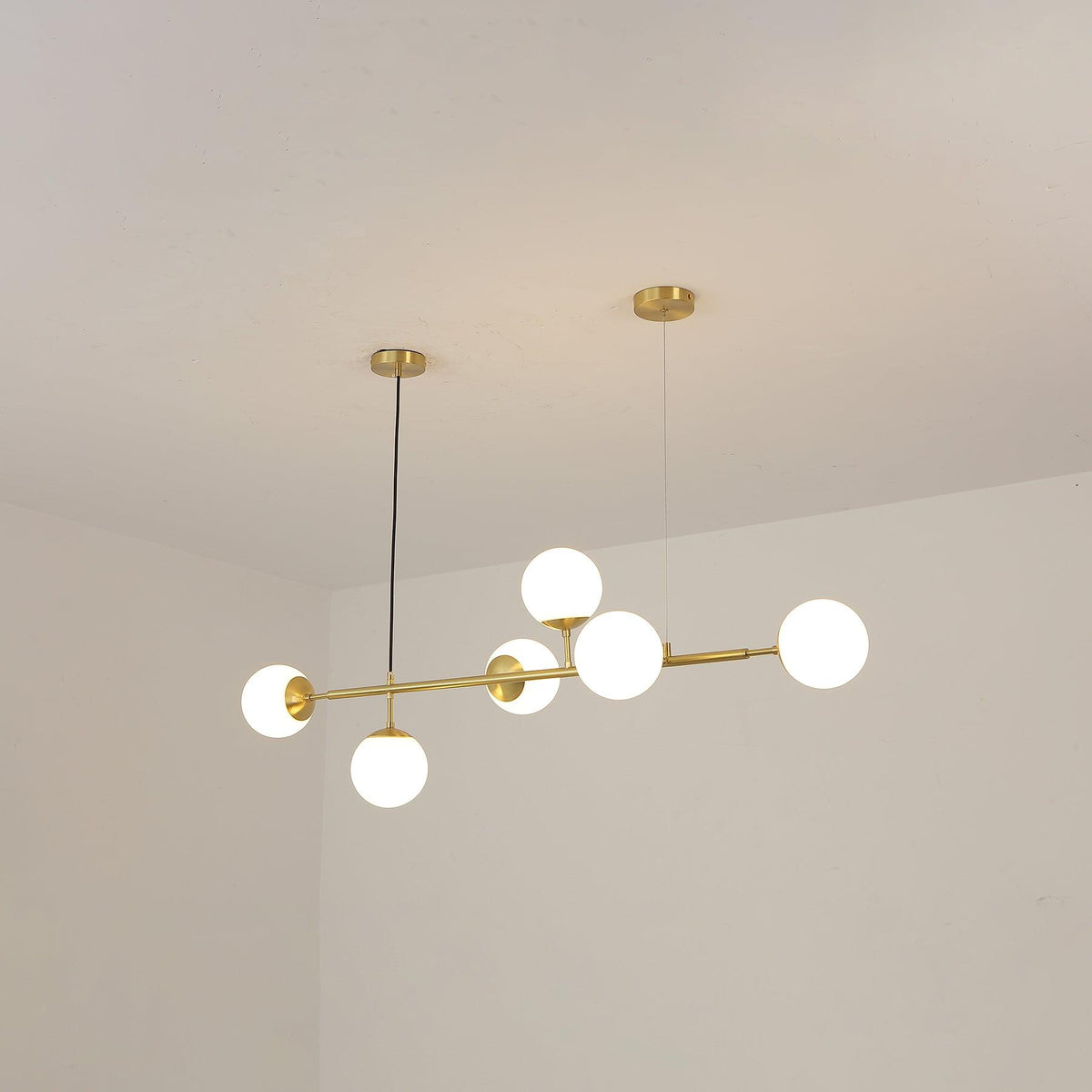 Valentina industrial Long Linear metal Hanging Bubble Multi transparent sticlă Bulb dormitor lampă suspendată din alamă/neagră