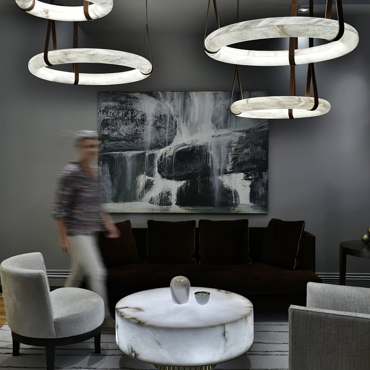 Tarys Candelabre alabastru Varianta cu Curea de Piele B