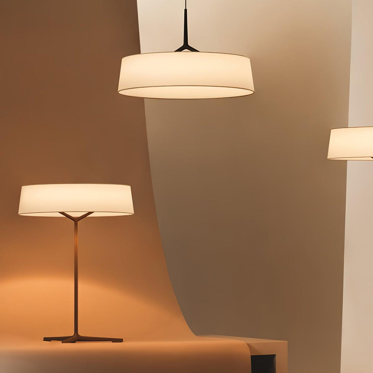 Linivira lampă de masă din pânză în stil scandinav