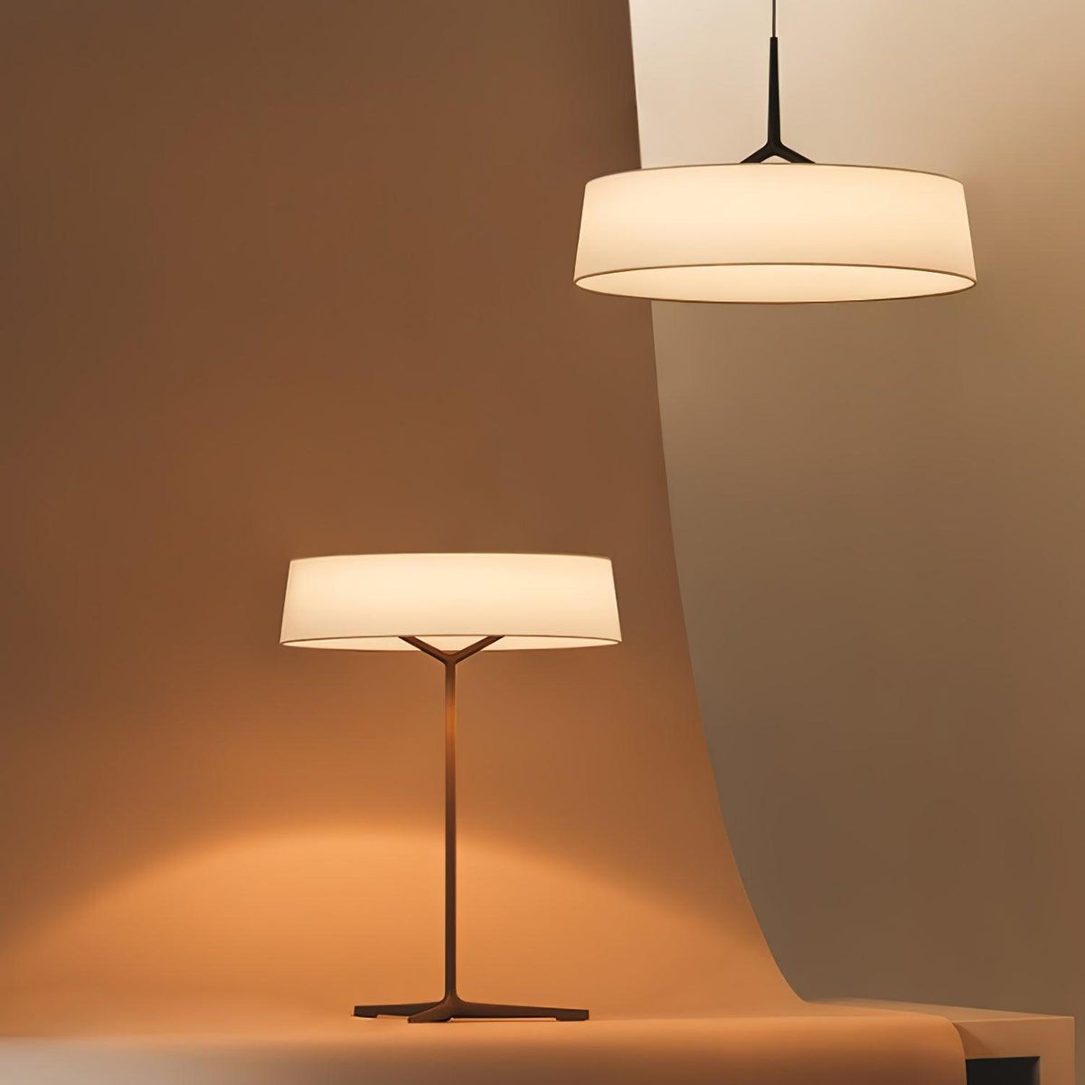 Linivira lampă de masă din pânză în stil scandinav