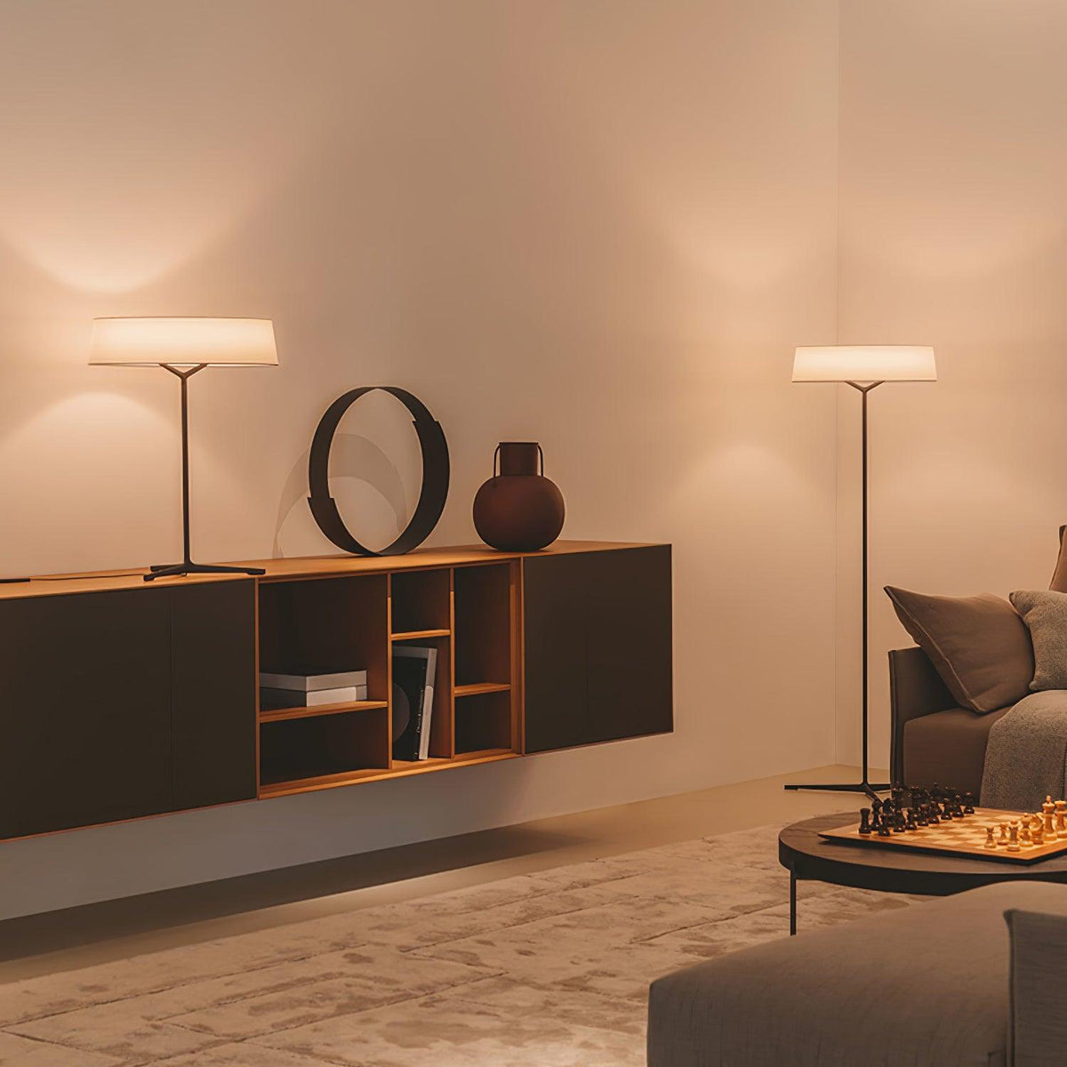 Linivira lampă de masă din pânză în stil scandinav