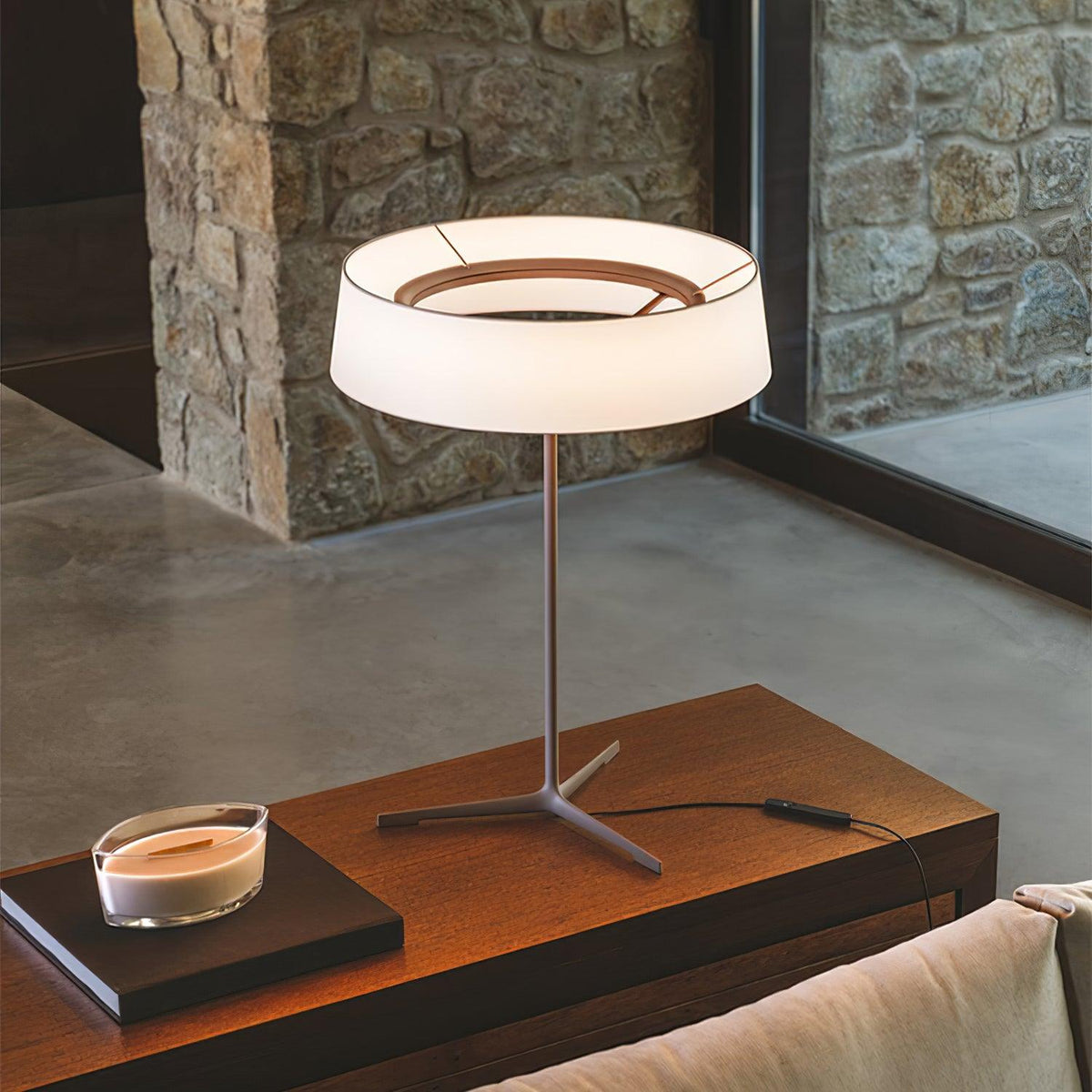 Linivira lampă de masă din pânză în stil scandinav