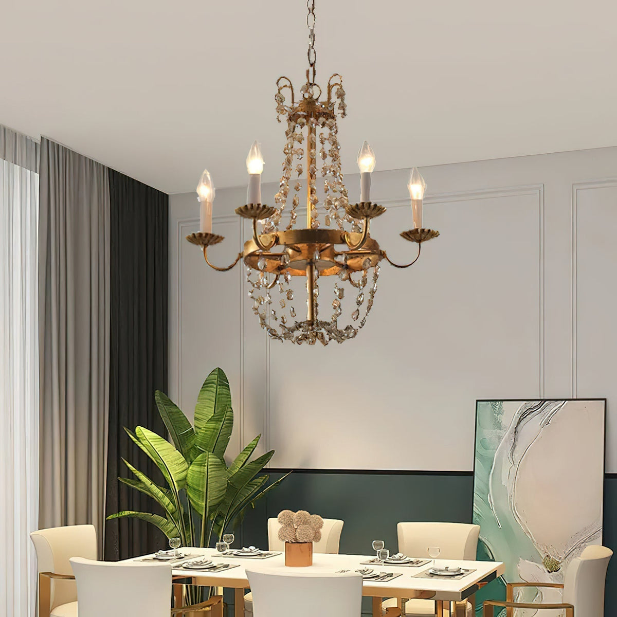 Luxinine candelabru Vintage Flea Market cu Cristale
