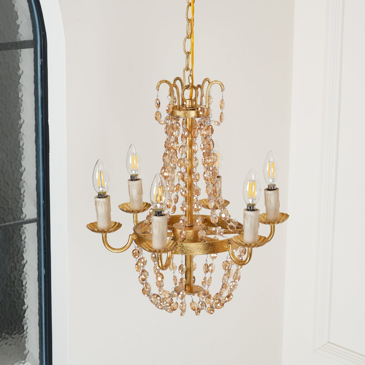 Luxinine candelabru Vintage Flea Market cu Cristale