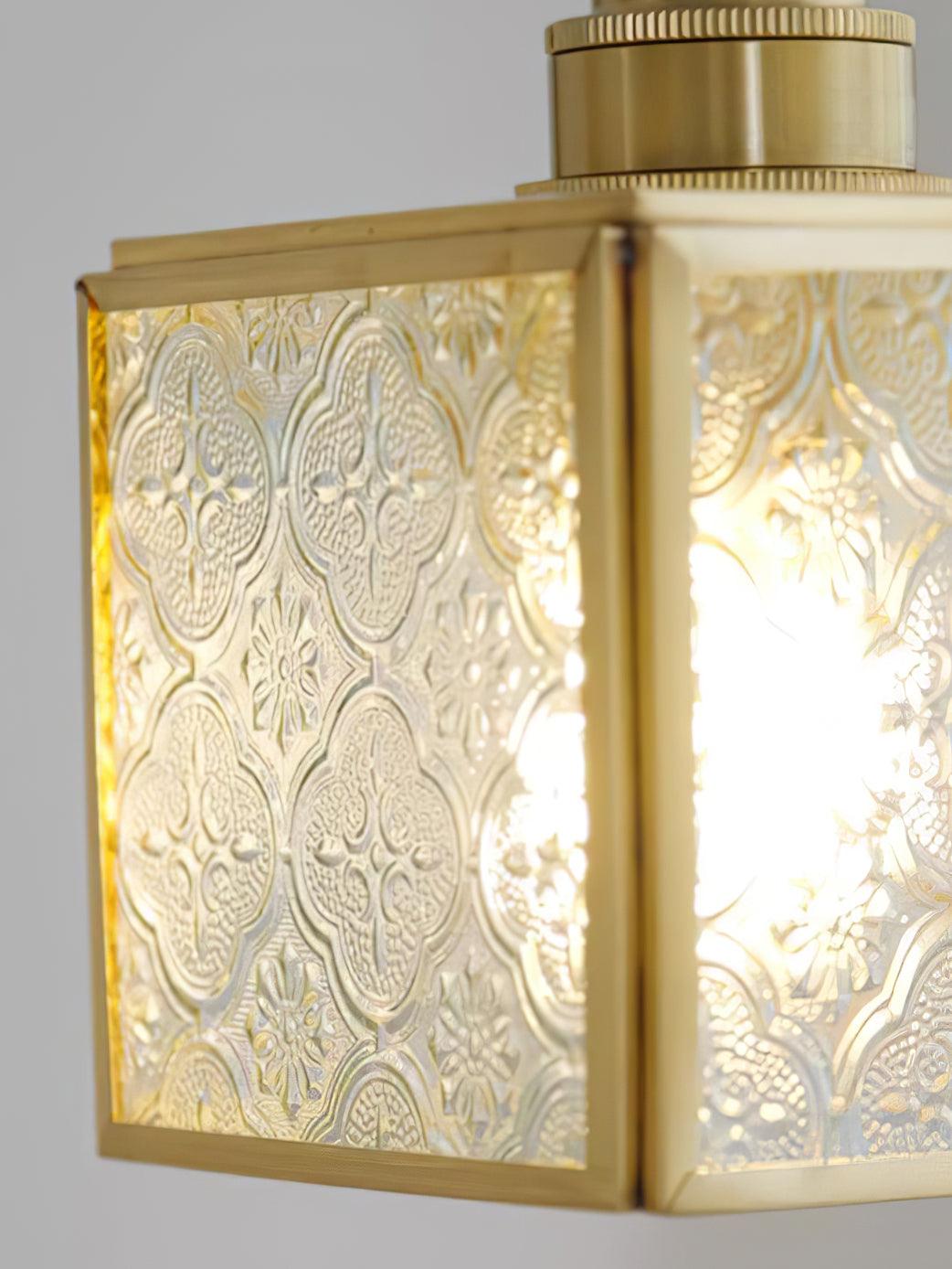 Arvane lampă suspendată din alamă și sticlă, elegantă