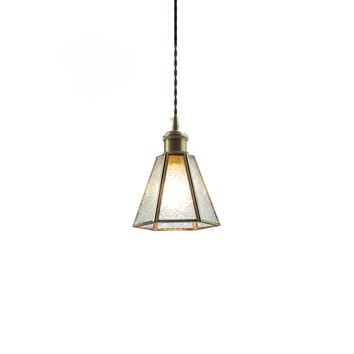 Arvane lampă suspendată din alamă și sticlă, elegantă