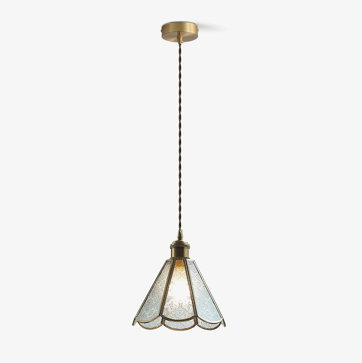Arvane lampă suspendată din alamă și sticlă, elegantă
