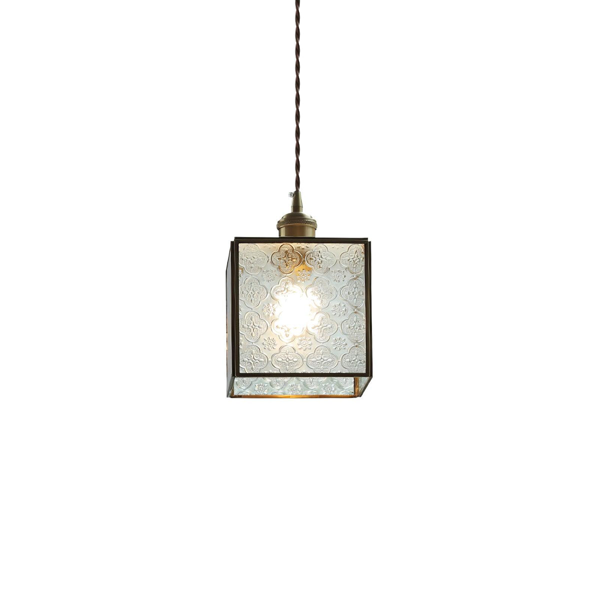 Arvane lampă suspendată din alamă și sticlă, elegantă