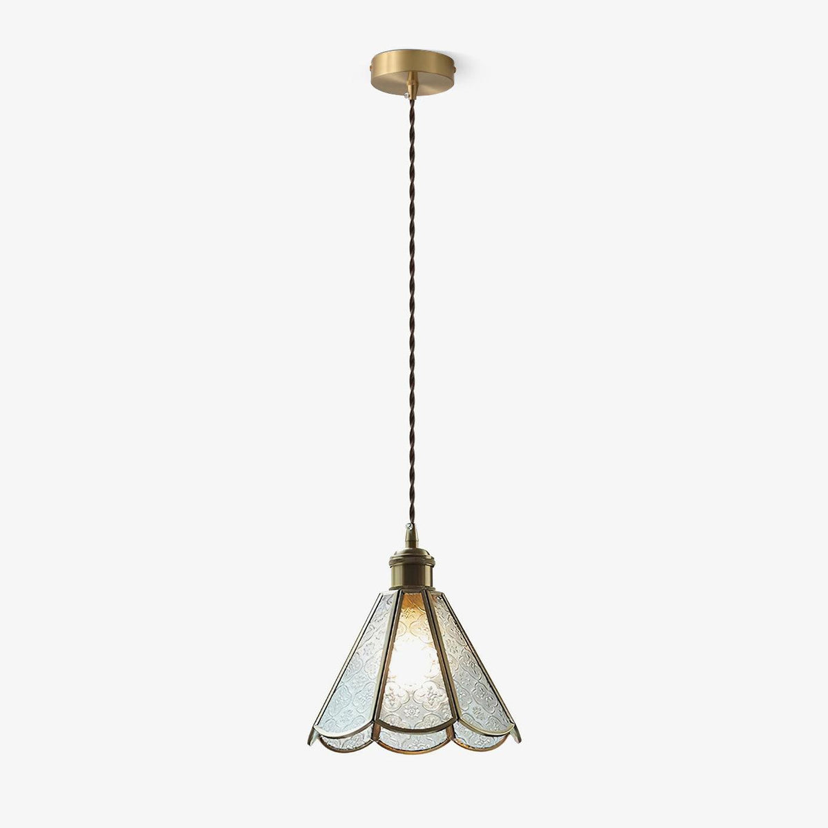 Arvane lampă suspendată din alamă și sticlă, elegantă