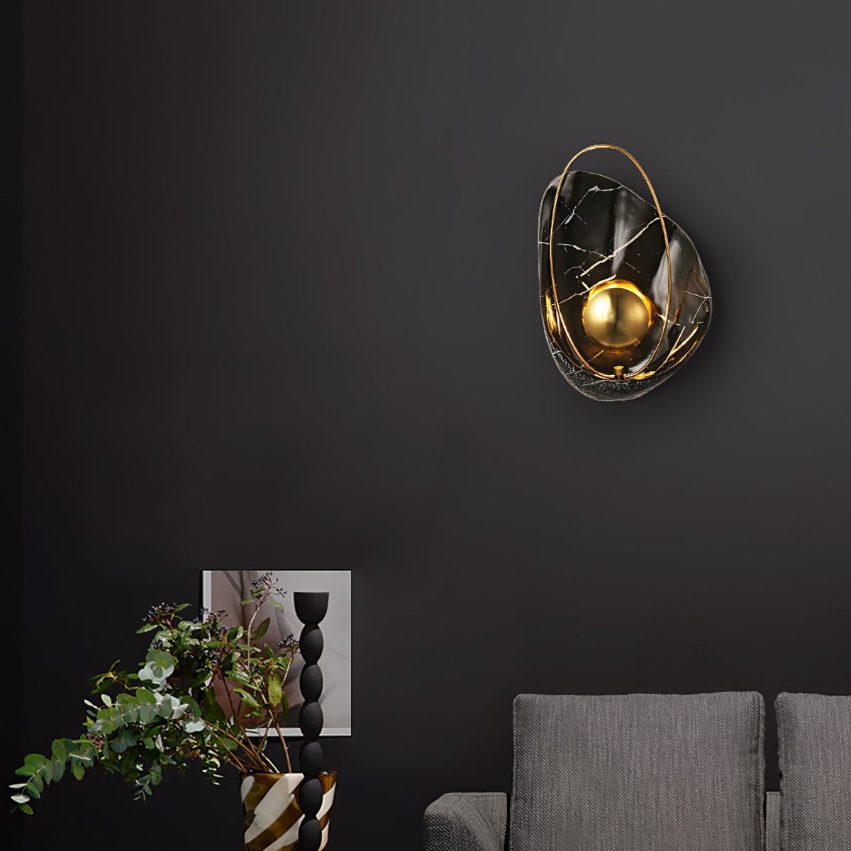 Vethaora aplică de perete din rășină, premium, în stil de artă nordică, cu aspect perlat
