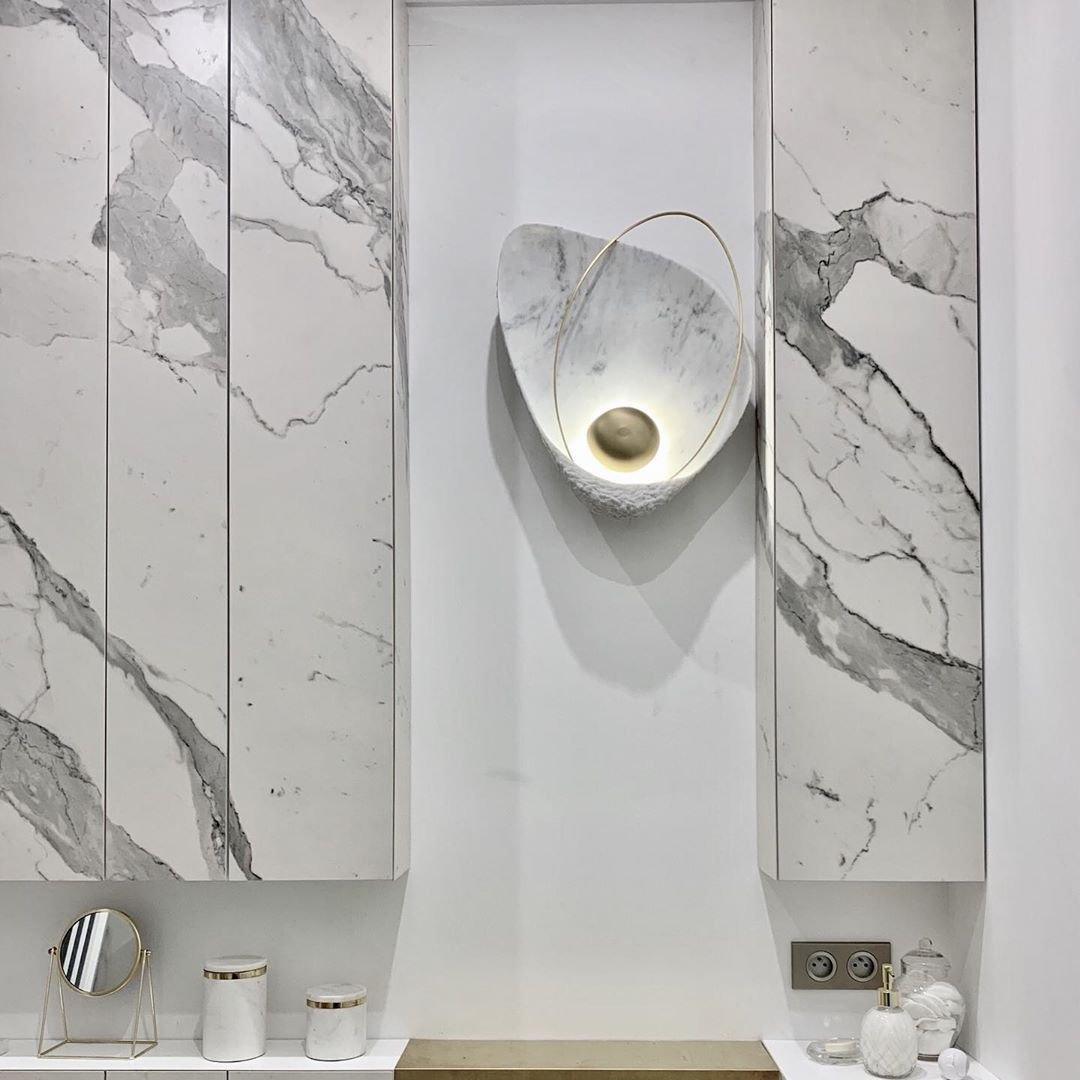 Vethaora aplică de perete din rășină, premium, în stil de artă nordică, cu aspect perlat