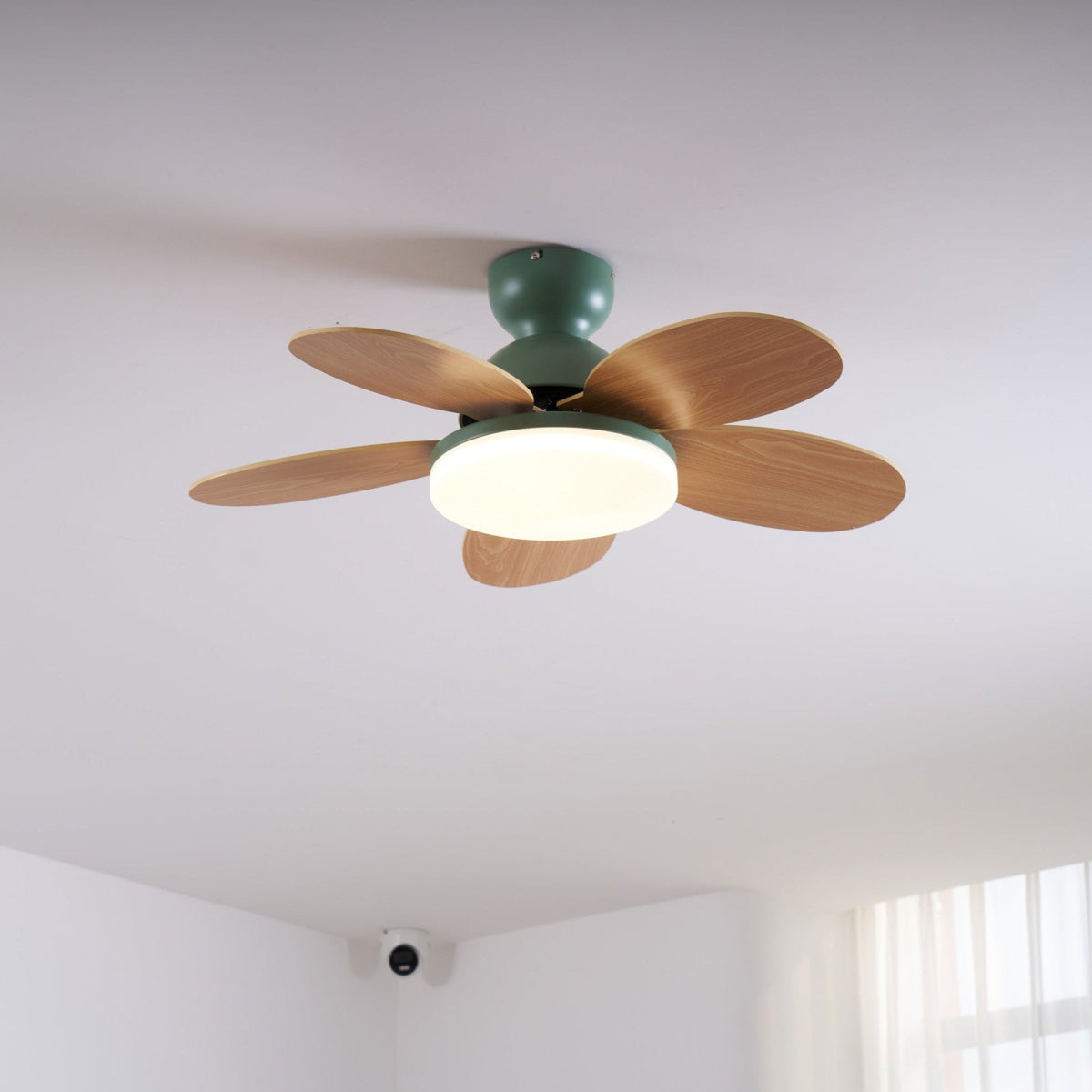 Eireise ventilator de tavan cu lumină din sticlă, multicolor, pentru camera copiilor