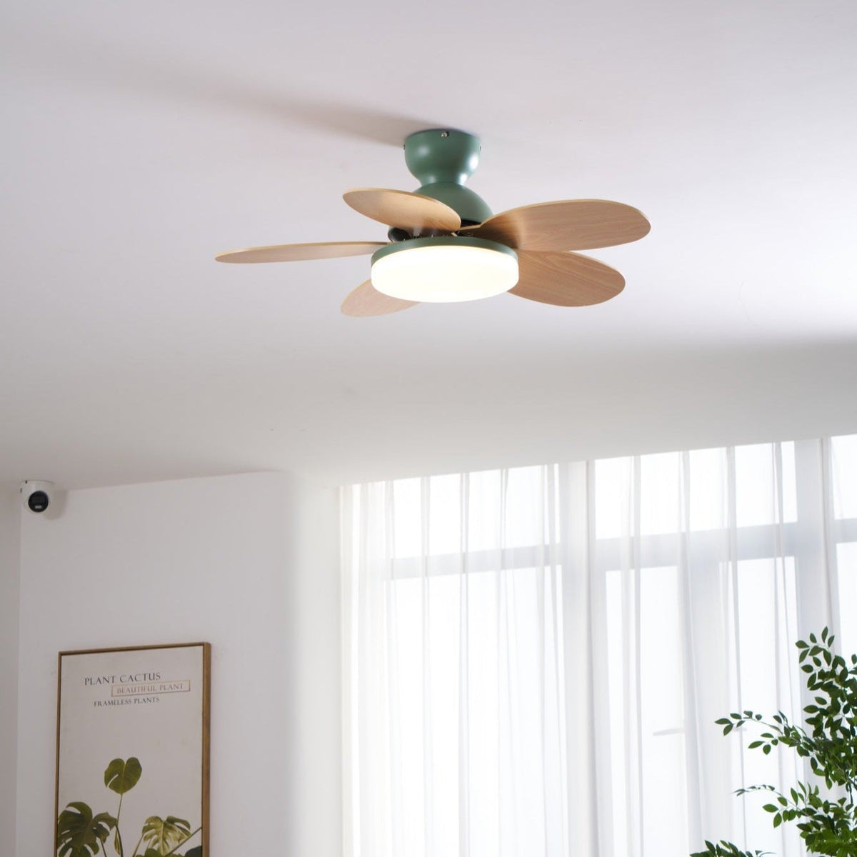Eireise ventilator de tavan cu lumină din sticlă, multicolor, pentru camera copiilor