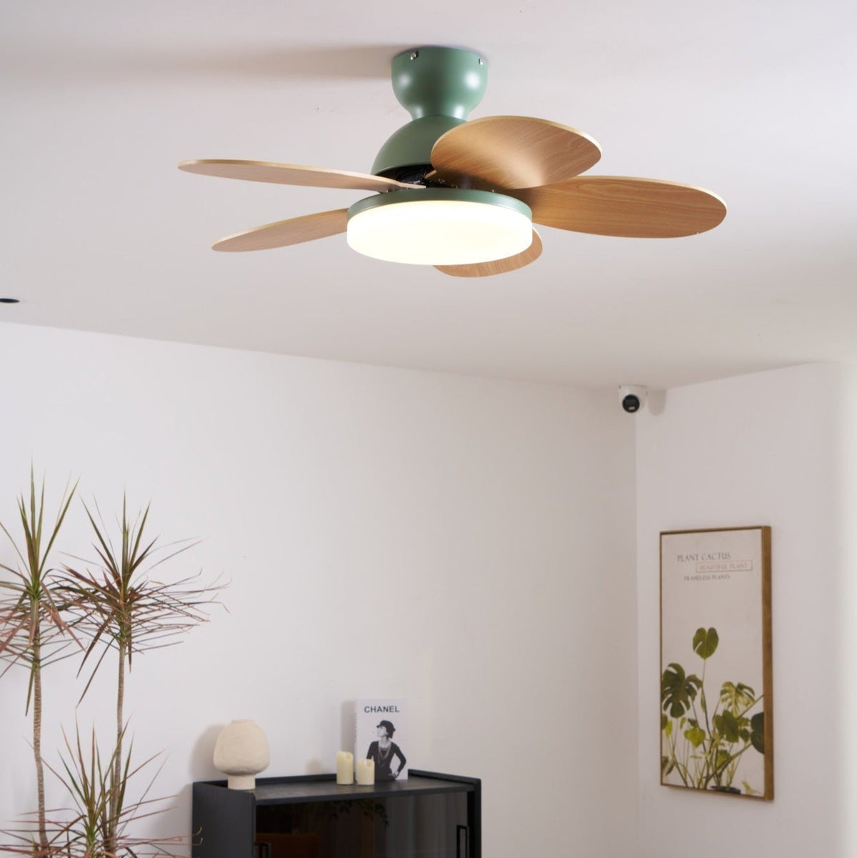 Eireise ventilator de tavan cu lumină din sticlă, multicolor, pentru camera copiilor
