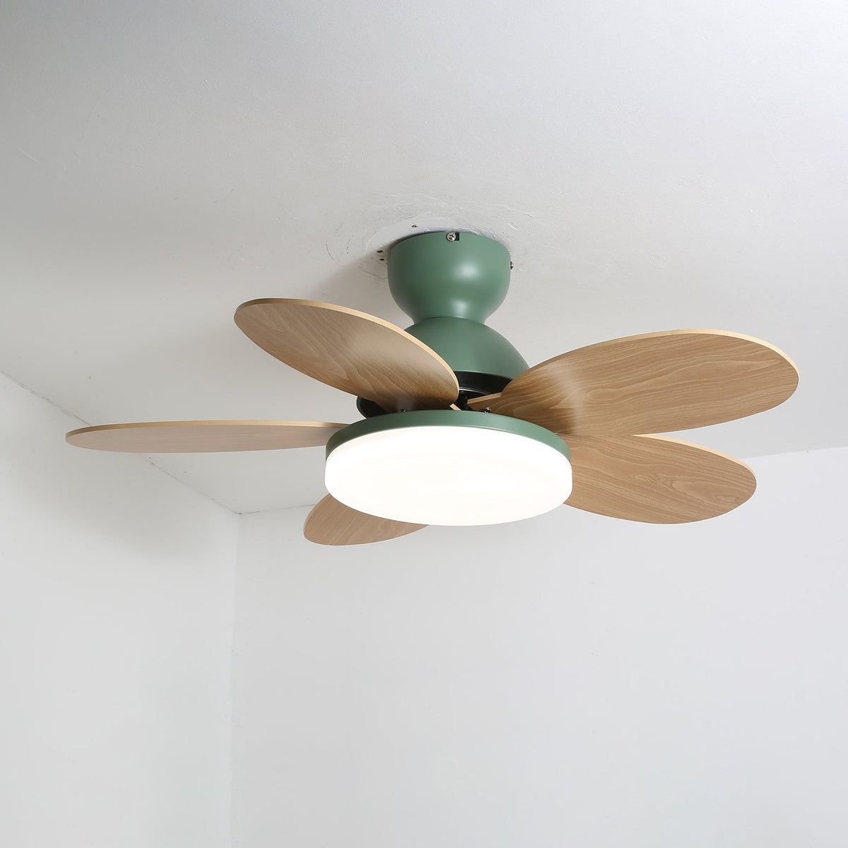 Eireise ventilator de tavan cu lumină din sticlă, multicolor, pentru camera copiilor