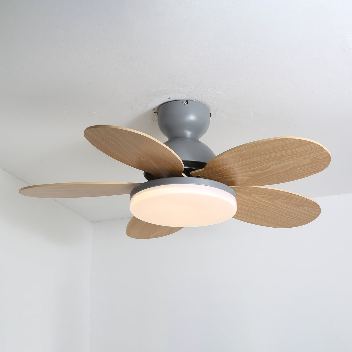 Eireise ventilator de tavan cu lumină din sticlă, multicolor, pentru camera copiilor