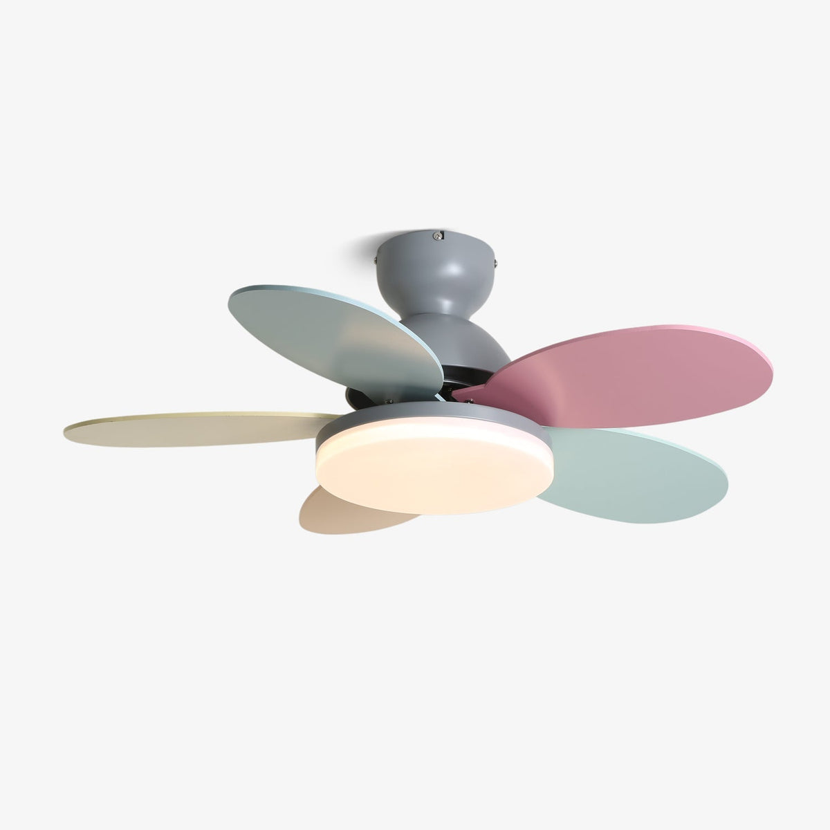 Eireise ventilator de tavan cu lumină din sticlă, multicolor, pentru camera copiilor