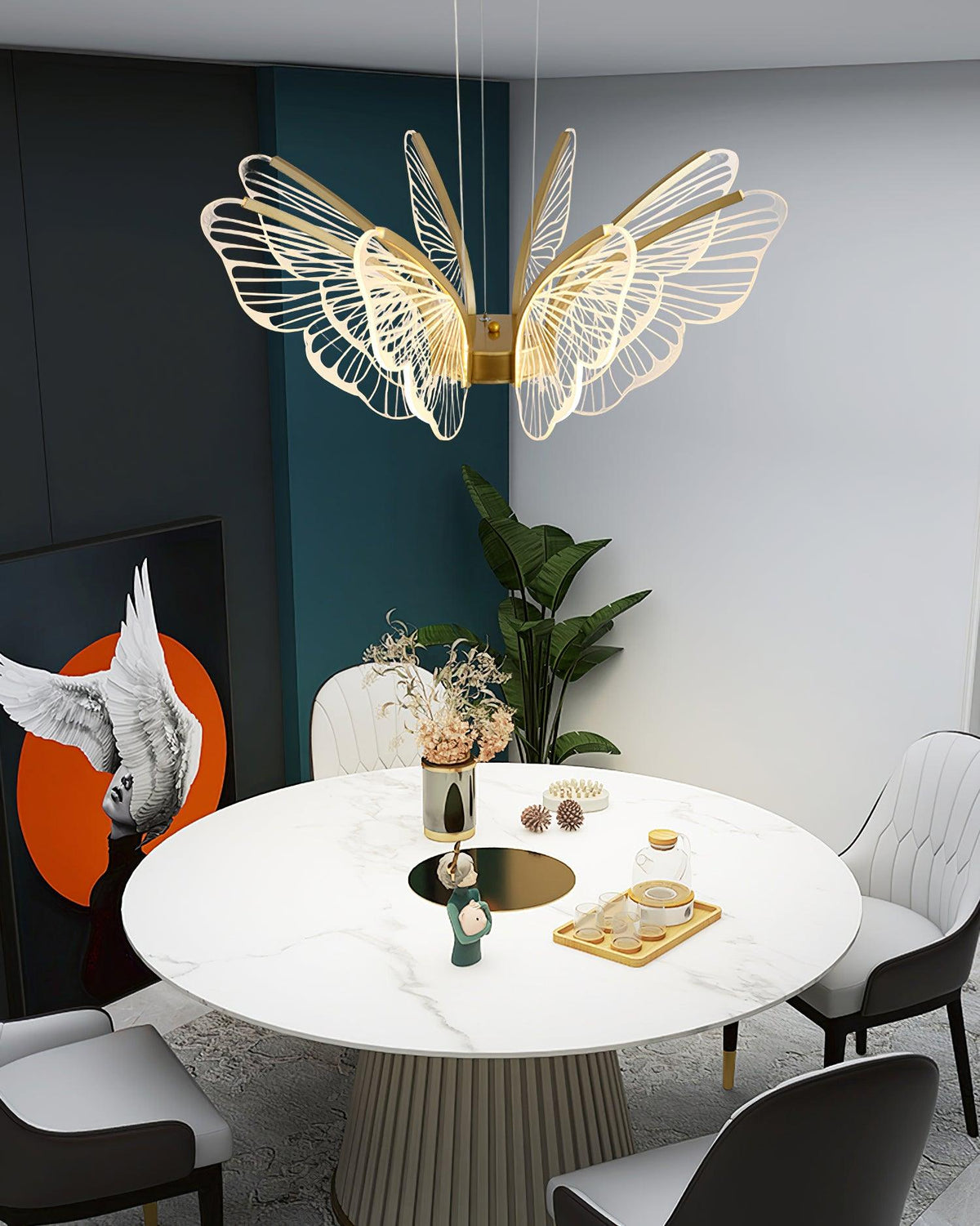Zorvi candelabru Aripă de Fluture cristal