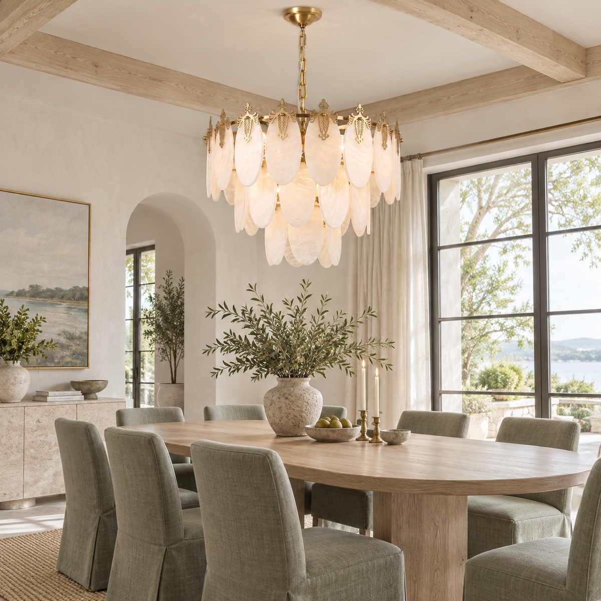 Fallowstone Candelabru botanic din alabastru