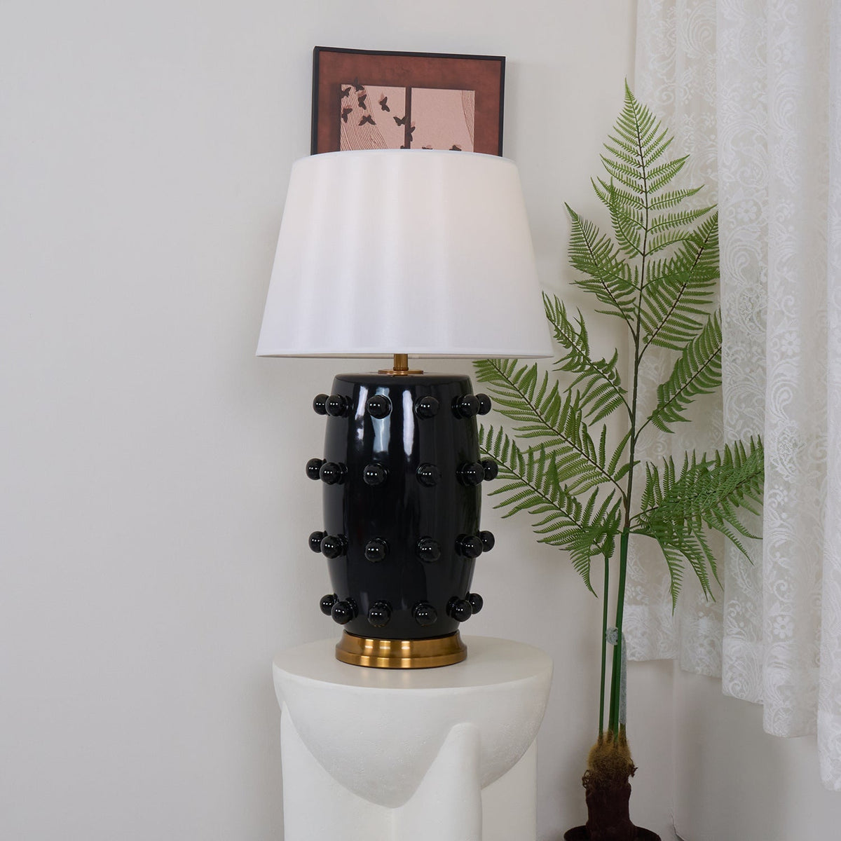 Nanex lampă de masă din ceramică și material textil