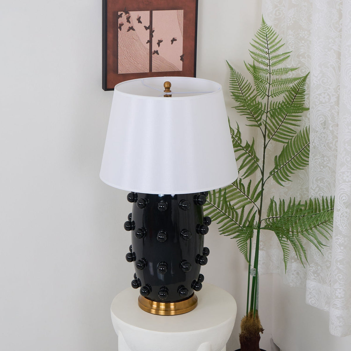 Nanex lampă de masă din ceramică și material textil