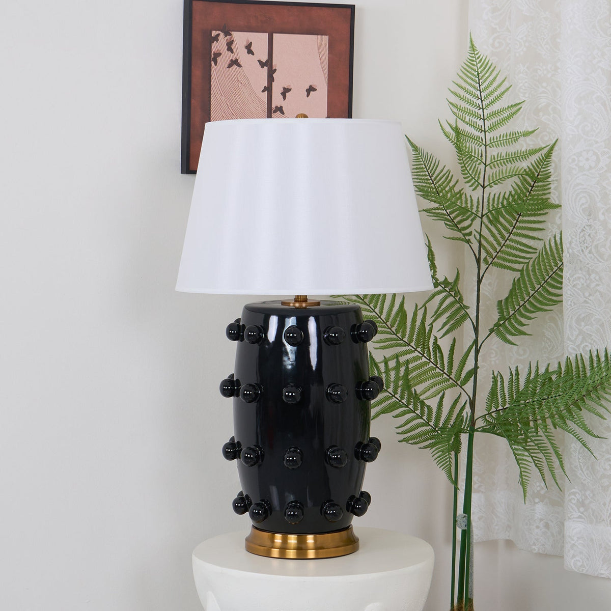 Nanex lampă de masă din ceramică și material textil