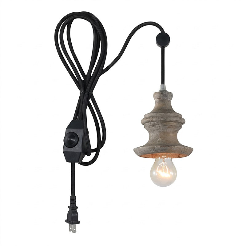 Vornel lampă suspendată din lemn cu abajur în formă de clopot