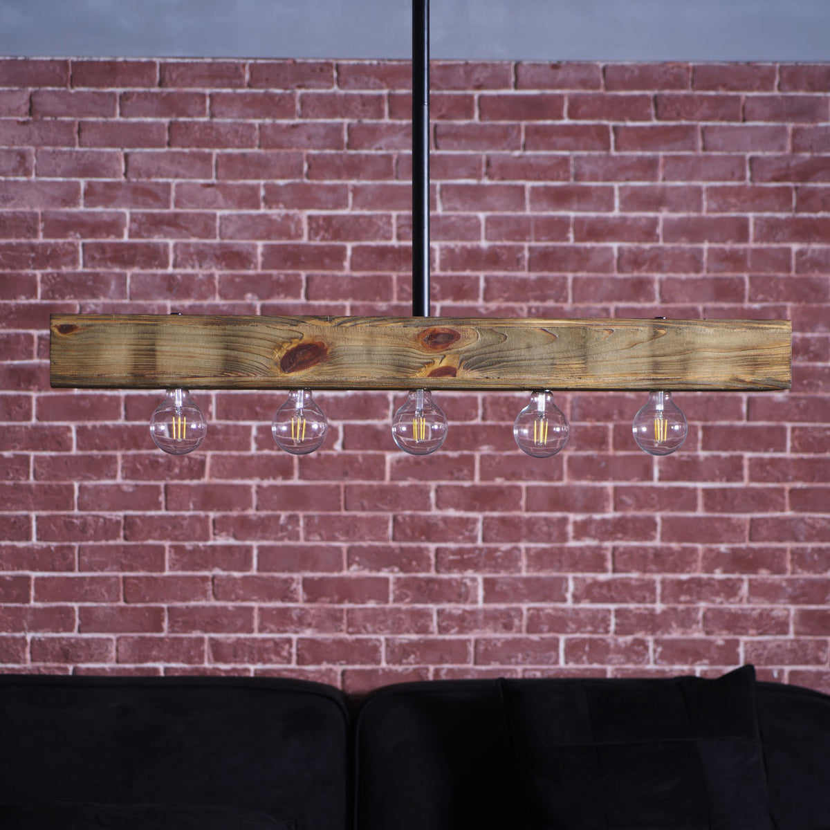 Siraen lemn-beam insulă candelabru