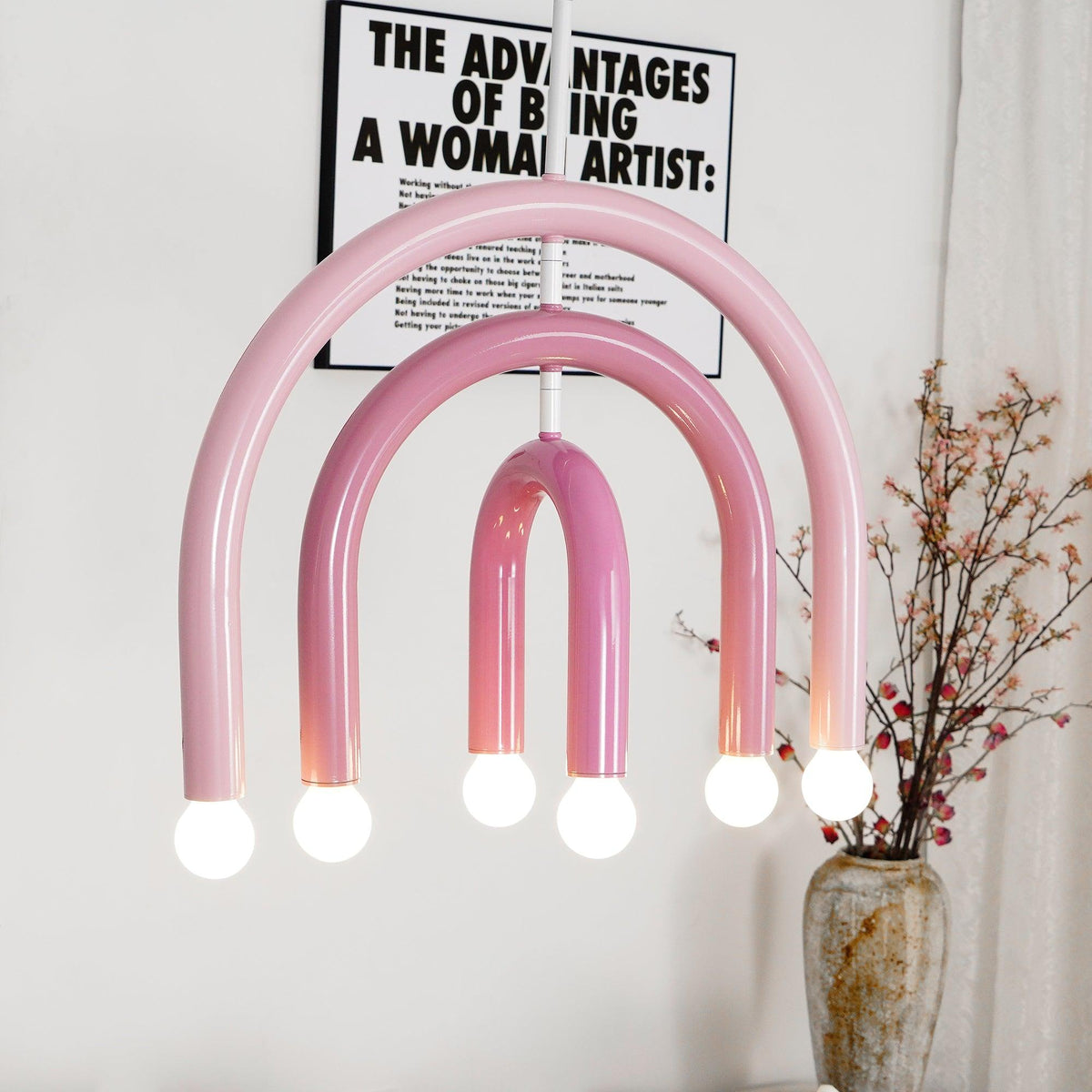 Lampă suspendată Rainbow modern Arc din metal pentru living și sufragerie