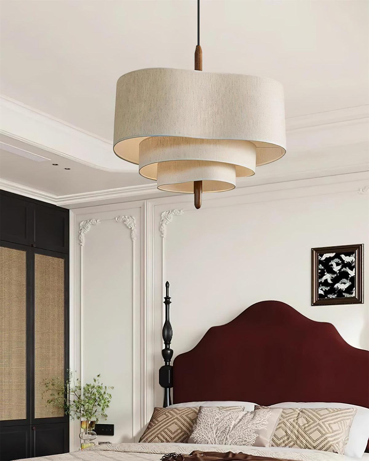 Greta lampă suspendată verde din material textil