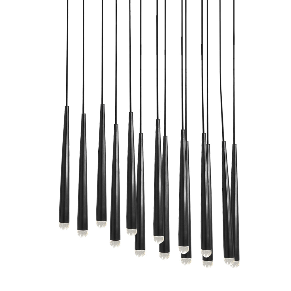 Candelabru cu abajure din cristal și corp din alamă lucioasă minimalist