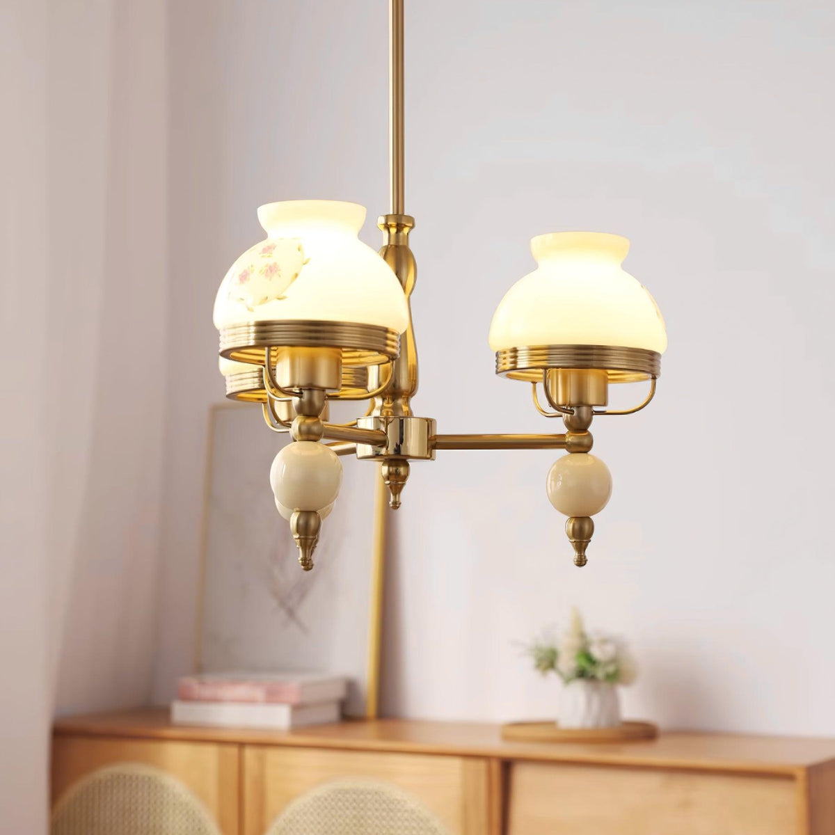 Candelabru din sticlă și metal pentru sufragerie sau living Vintage