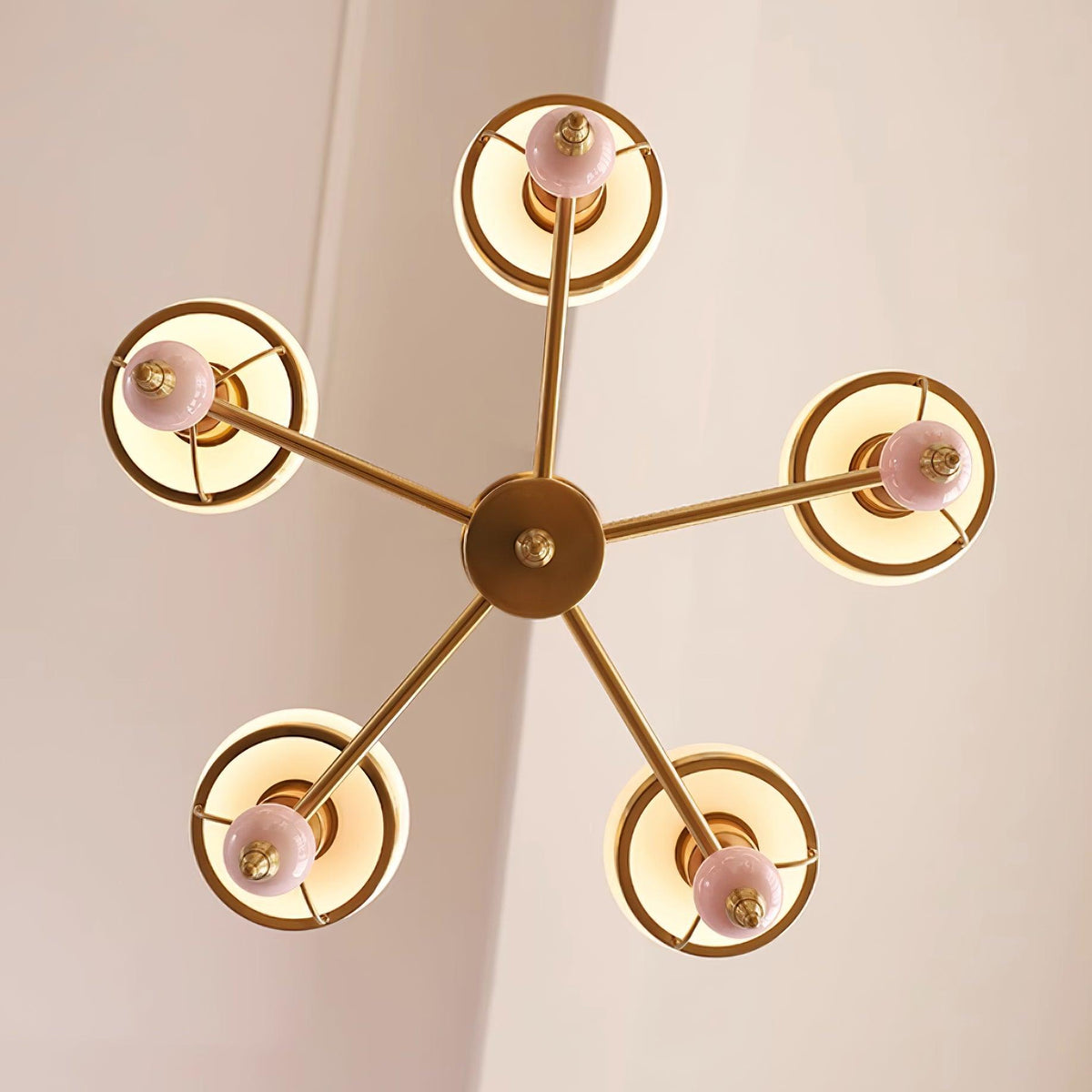 Candelabru din sticlă și metal pentru sufragerie sau living Vintage