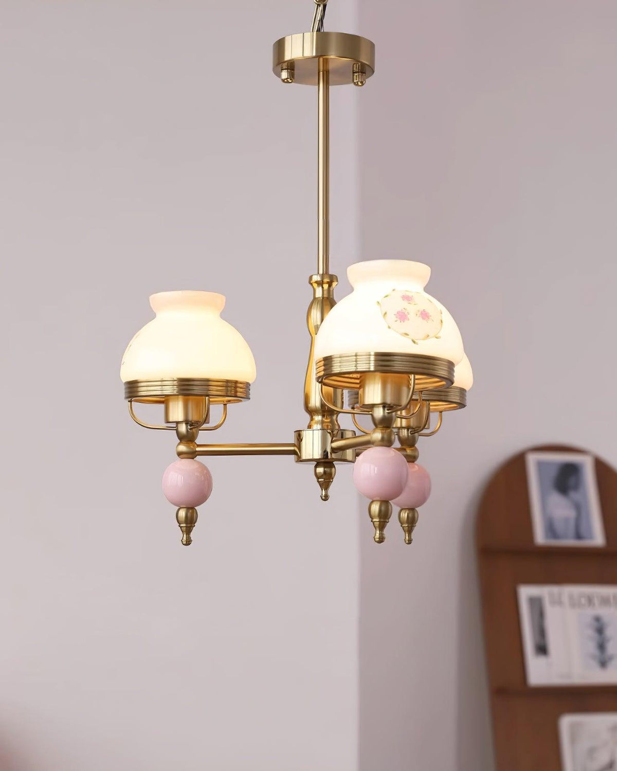Candelabru din sticlă și metal pentru sufragerie sau living Vintage
