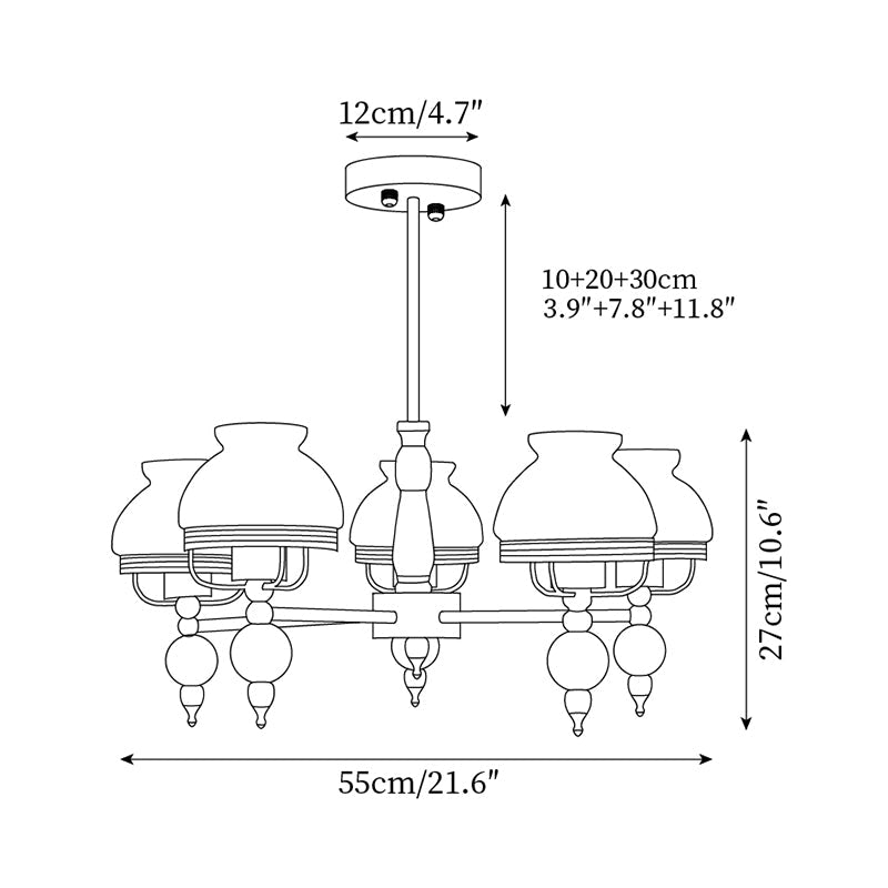 Candelabru din sticlă și metal pentru sufragerie sau living Vintage