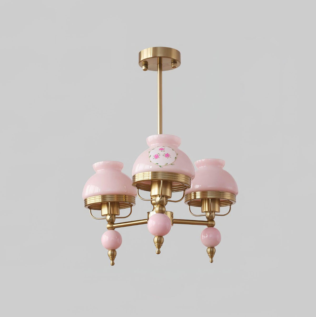 Candelabru din sticlă și metal pentru sufragerie sau living Vintage