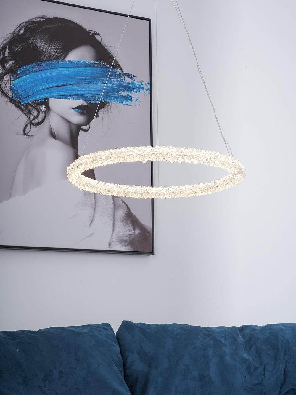 Seleira candelabru din cristal, în formă de inel, LED
