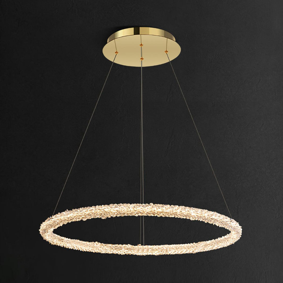 Seleira candelabru din cristal, în formă de inel, LED