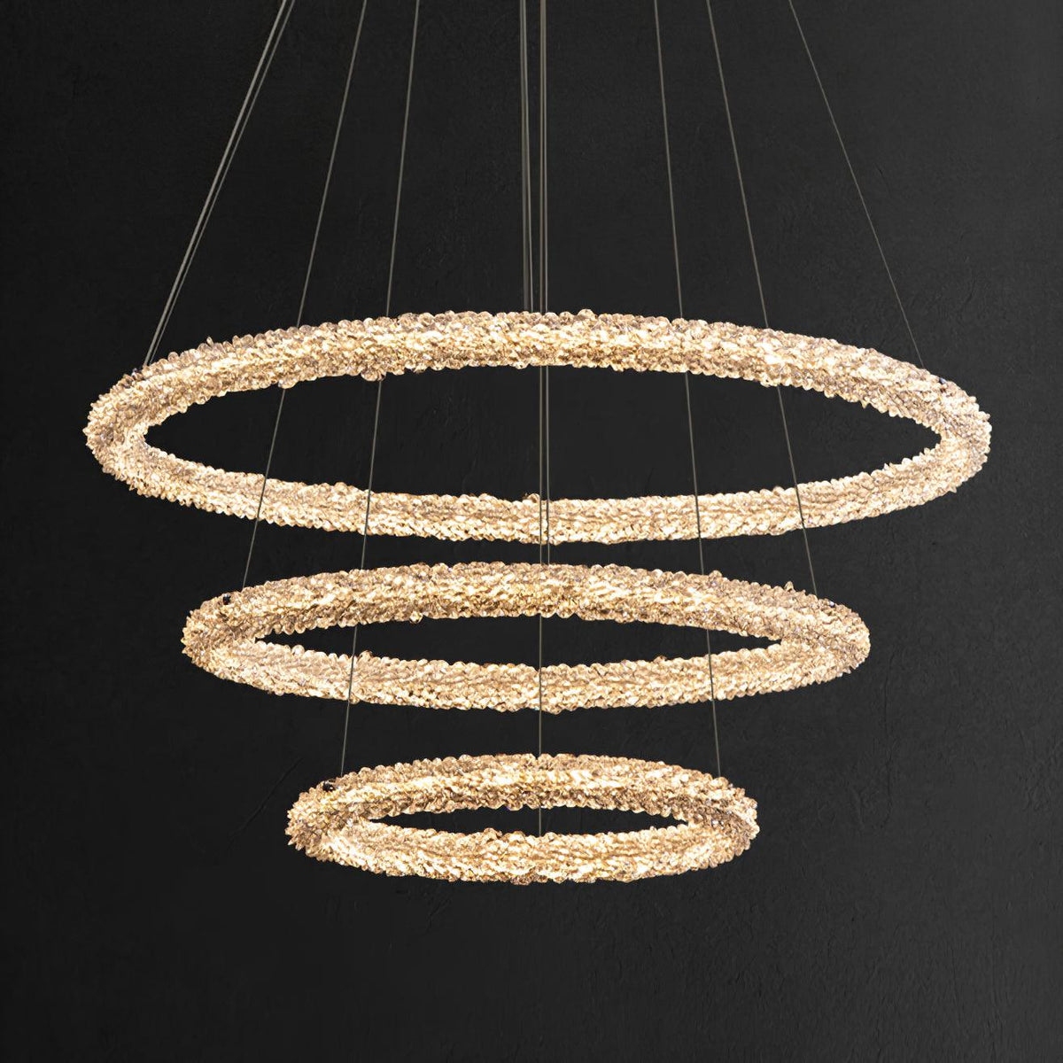 Seleira candelabru din cristal, în formă de inel, LED