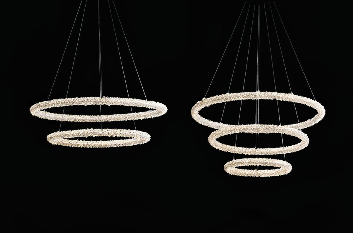 Seleira candelabru din cristal, în formă de inel, LED