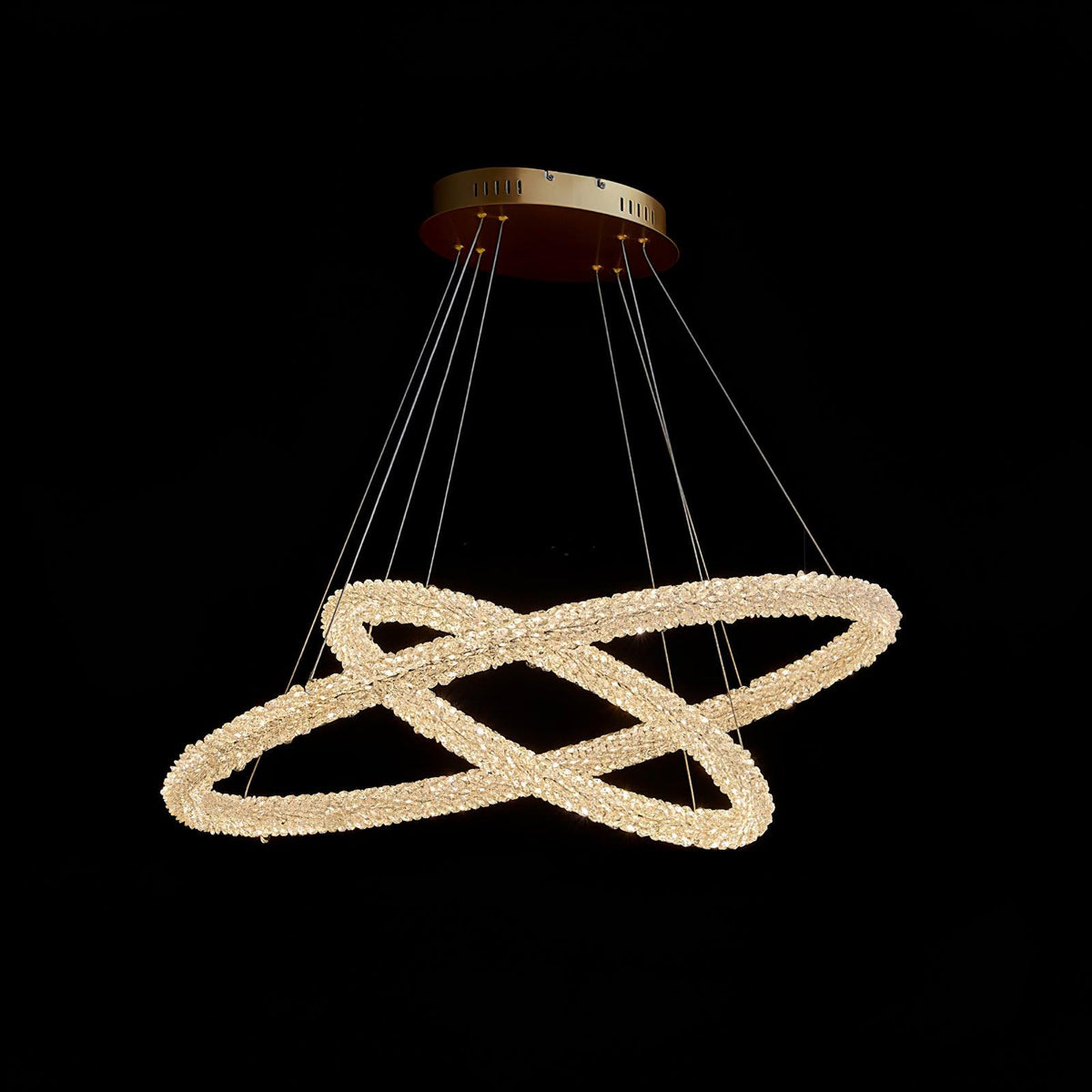Seleira candelabru din cristal, în formă de inel, LED