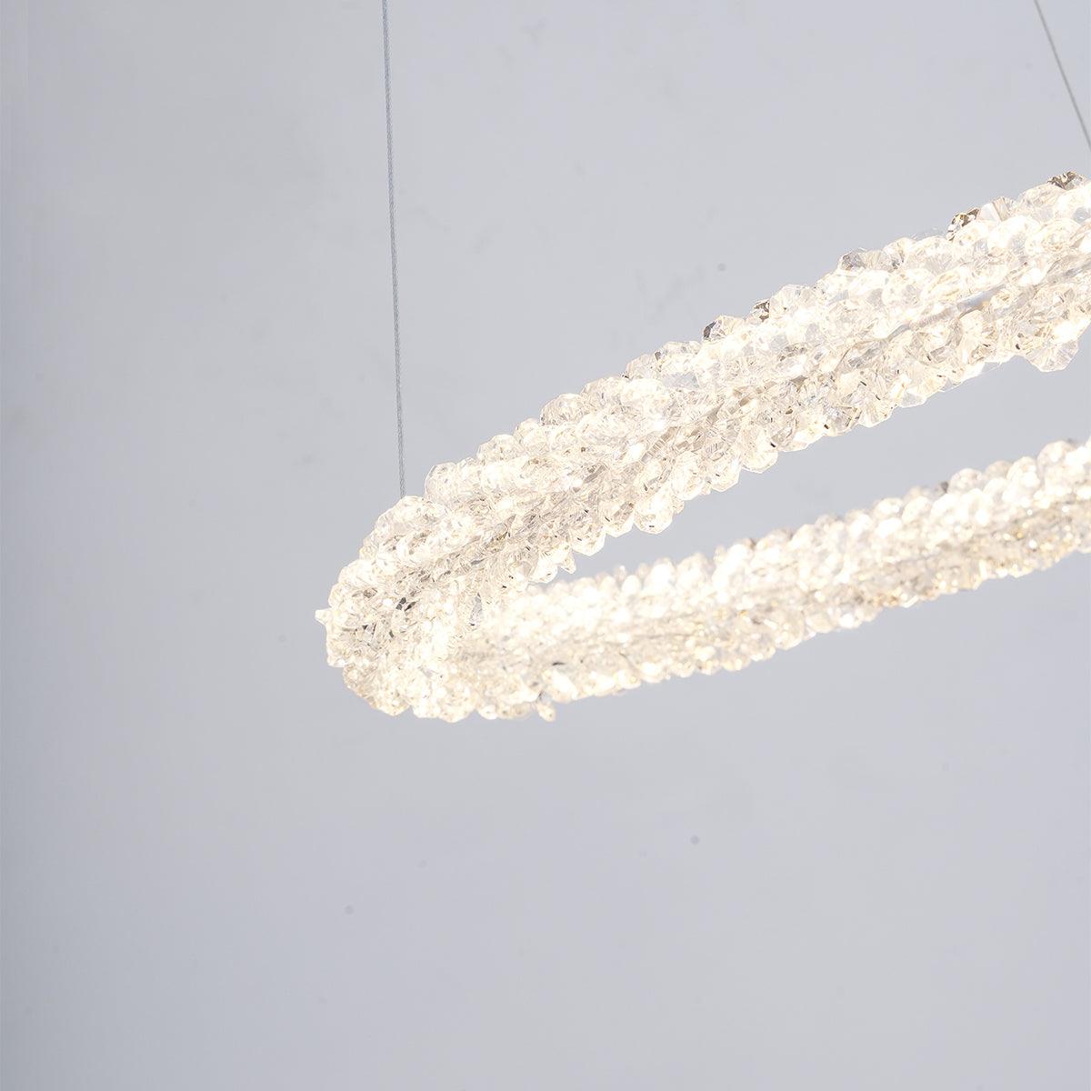 Seleira candelabru din cristal, în formă de inel, LED