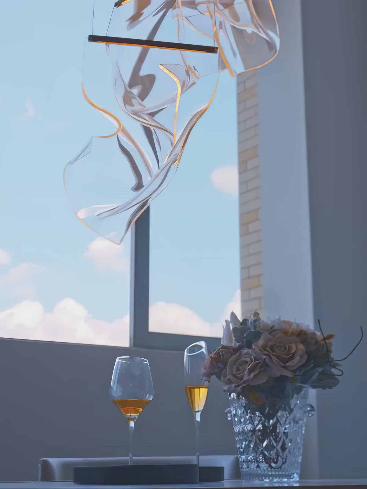 Lucuian candelabru Acrilic LED Abstract Flotant